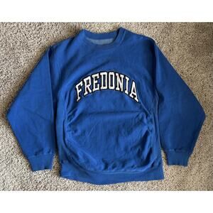 Vintage Steve & Barry's Fredonia Blue Embroidered Logo Pullover Sweatshirt S